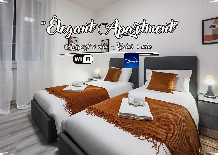 Elegant Apartment - Airport 5Min - Ac - Smart Tv